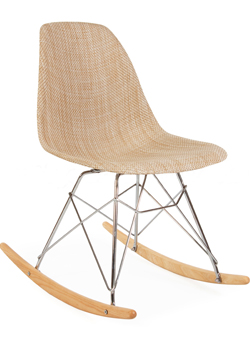 Eames Natural Straw Basket Weave Rocking Chair