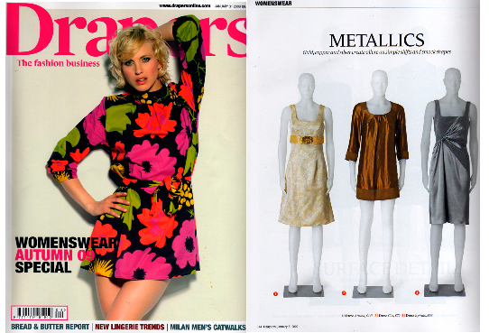 CieL As seen in Metallics AW09 Drapers Fashion Round up