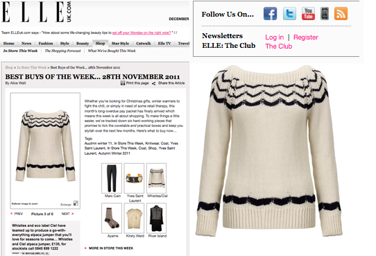 Ciel Best Buys Knitwear in Elle Nov/Dec 2011