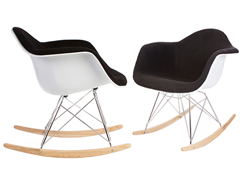 Eames Style Upholstered Rocking Arm chair